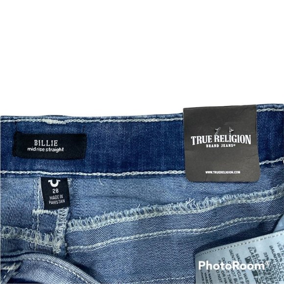 True Religion Billie Jeans Midrise Straight Light Wash Size 28 - Picture 9 of 12